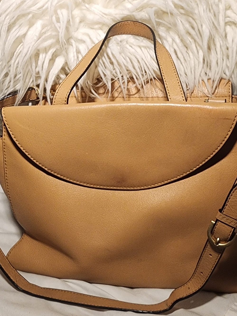 Tan Leather Top-Handle Shoulder Bag - Classic Women's Tote